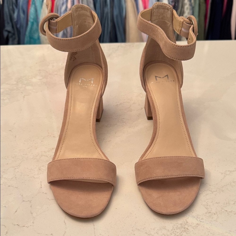 Marc Fisher Nude Ankle Strap Heels
